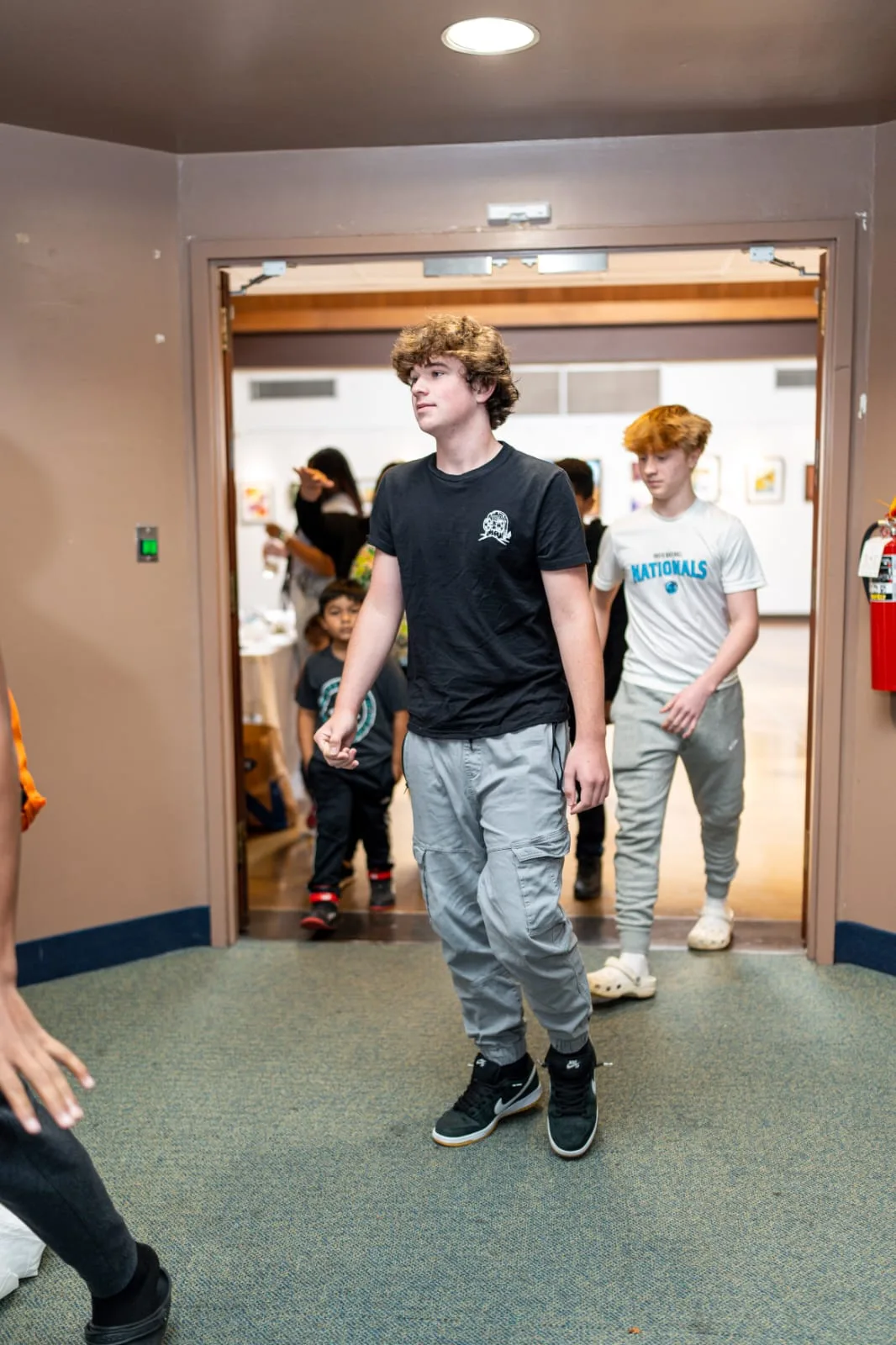 Student entering the room for an R1YC activity