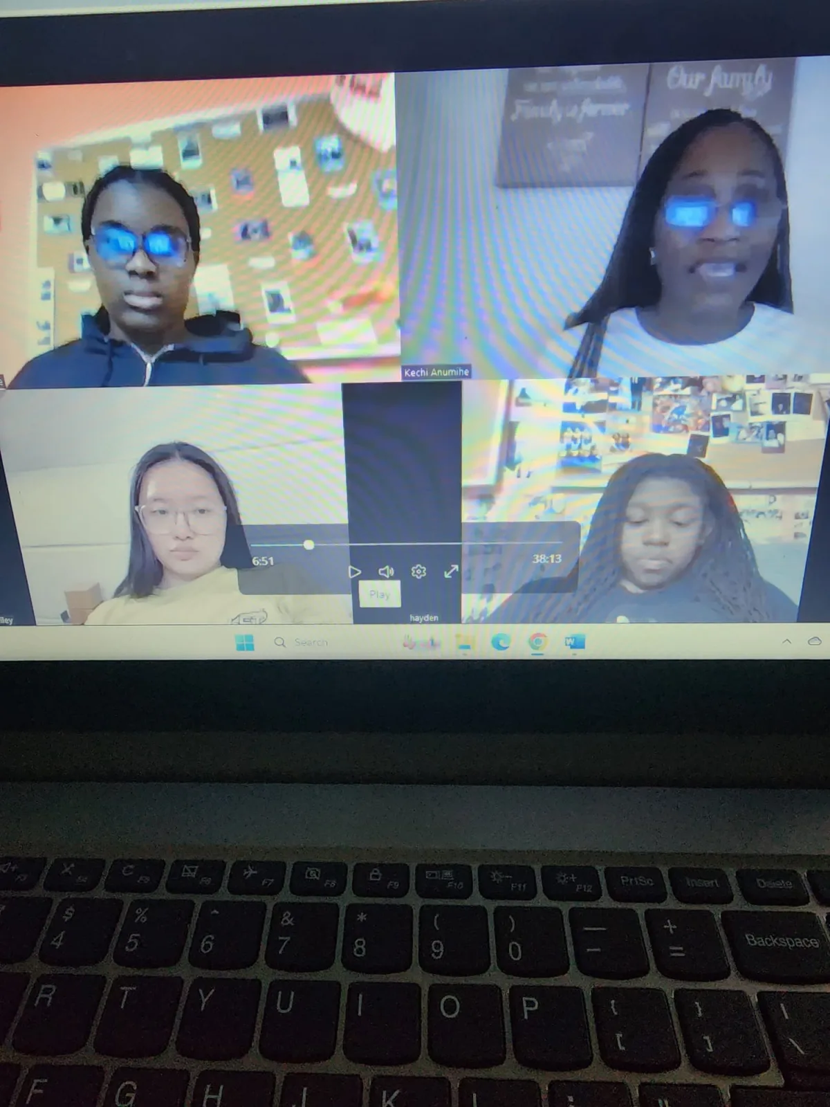 Virtual participants joining the youth program by video